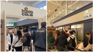 <p>Shoppers queuing for the King Colis pop-up at Douglas Court Shopping Centre</p>