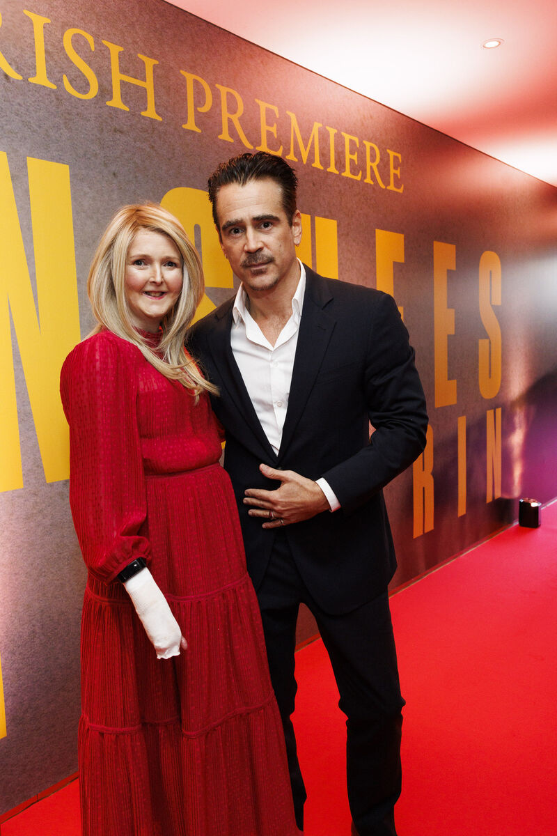 Emma Fogarty and Colin Farrell pictured at the Irish premiere of The Banshees of Inisherin.