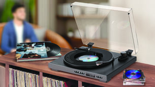 <p>The Mixx Analog Plus 2-in-1 CD/Record Player blends classic vinyl playback with modern Bluetooth connectivity in one elegant unit. Picture: Mixx.</p>