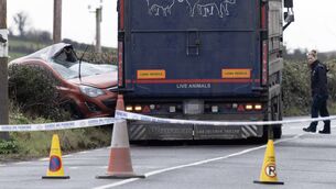 <p>Garda Technical Officers at the scene of the fatal RTC in Donegal. Picture: North West Newspix</p>