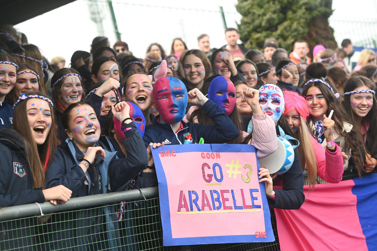  Supporters for Scoil Mhuire College cheer on Arabelle Sheahan and the team at Garryduff Sports Centre. Picture: Larry Cummins