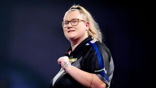<p>CLOUD NINE: Beau Greaves hit a nine-darter in Leicester (John Walton/PA)</p>