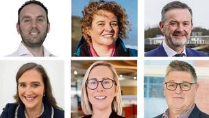 <p>New roles: (top row) Jack McLoughlin, Eimear Flanagan, Pat Nash; (bottom row) Joanne Uí Chrualaoich, Nadine Conlon, Marty Patterson. </p>