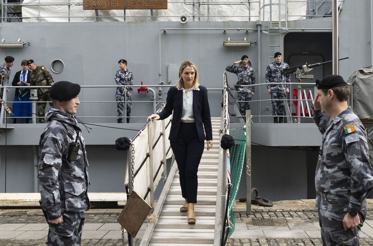 Defence minister Helen McEntee at the launch of the maritime defence strategy at the LÉ Samuel Beckett. Picture: Sam Boal/Collins Defence minister Helen McEntee at the launch of the maritime defence strategy at the LÉ Samuel Beckett. Picture: Sam Boal/Collins
