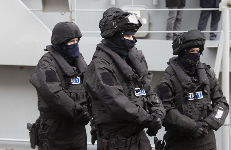Irish Navy personnel at the launch. Picture: Sam Boal/Collins Photos