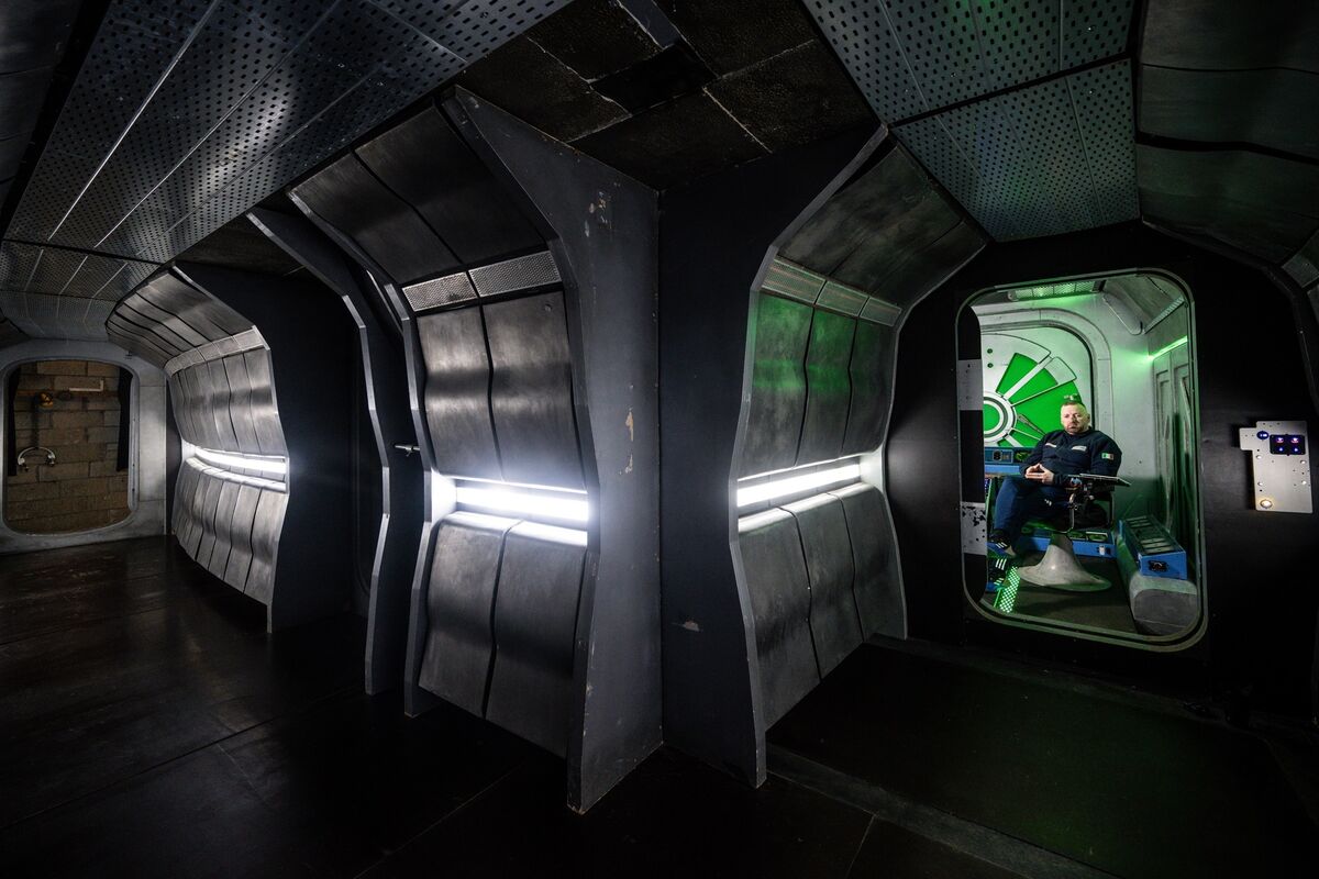A corridor inside the spaceship set built by Michael Fitzgerald. Picture: Chani Anderson A corridor inside the spaceship set built by Michael Fitzgerald. Picture: Chani Anderson