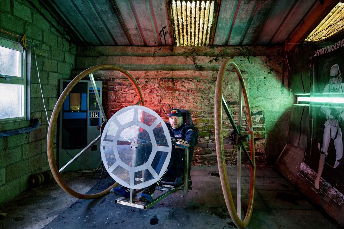Michael Fitzgerald in his Star Wars-inspired soapbox, which he raced at the Red Bull Soapbox Race in Cork in 2016, combining his love of sci-fi, engineering, and daredevil antics. Picture: Chani Anderson Michael Fitzgerald in his Star Wars-inspired soapbox, which he raced at the Red Bull Soapbox Race in Cork in 2016, combining his love of sci-fi, engineering, and daredevil antics. Picture: Chani Anderson