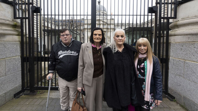 <p>Maurice Patton O'Connell, Mary Dunleavy Greene, Mary Donovan, and Marian Moriarty Owen arriving at the Department of An Taoiseach. Picture: Sam Boal/Collins Photos</p>