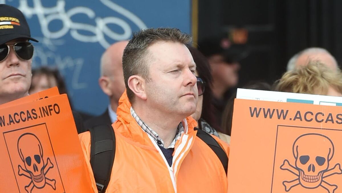 Former air corps worker Gavin Tobin during a protest in Cork in 2020. Picture: Larry Cummins