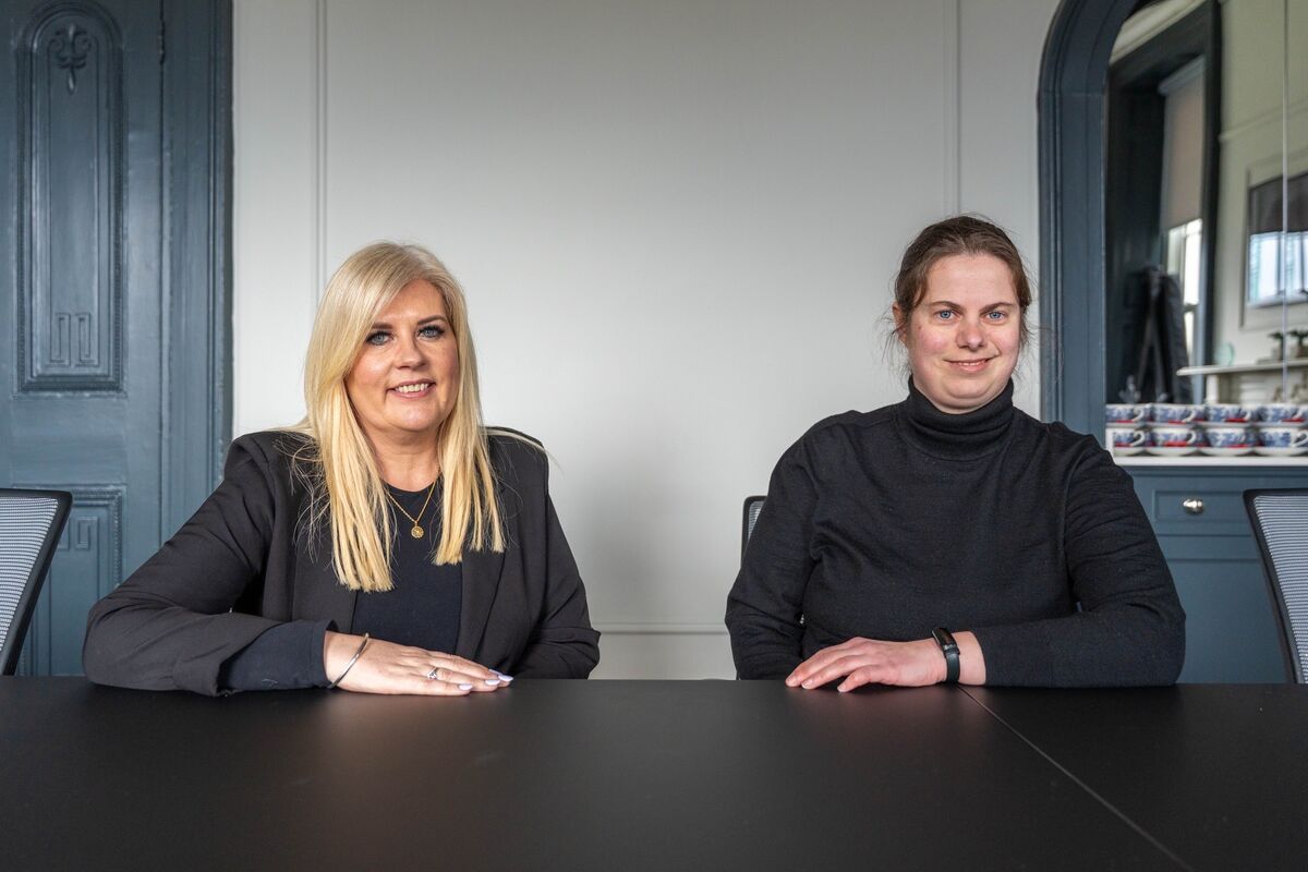  Naoimh Frawley, director of operations, people and governance at Cork Chamber with Ruby Hardie-Brown from Douglas who works as an office assistant in Cork Chamber. Picture by Noel Sweeney.