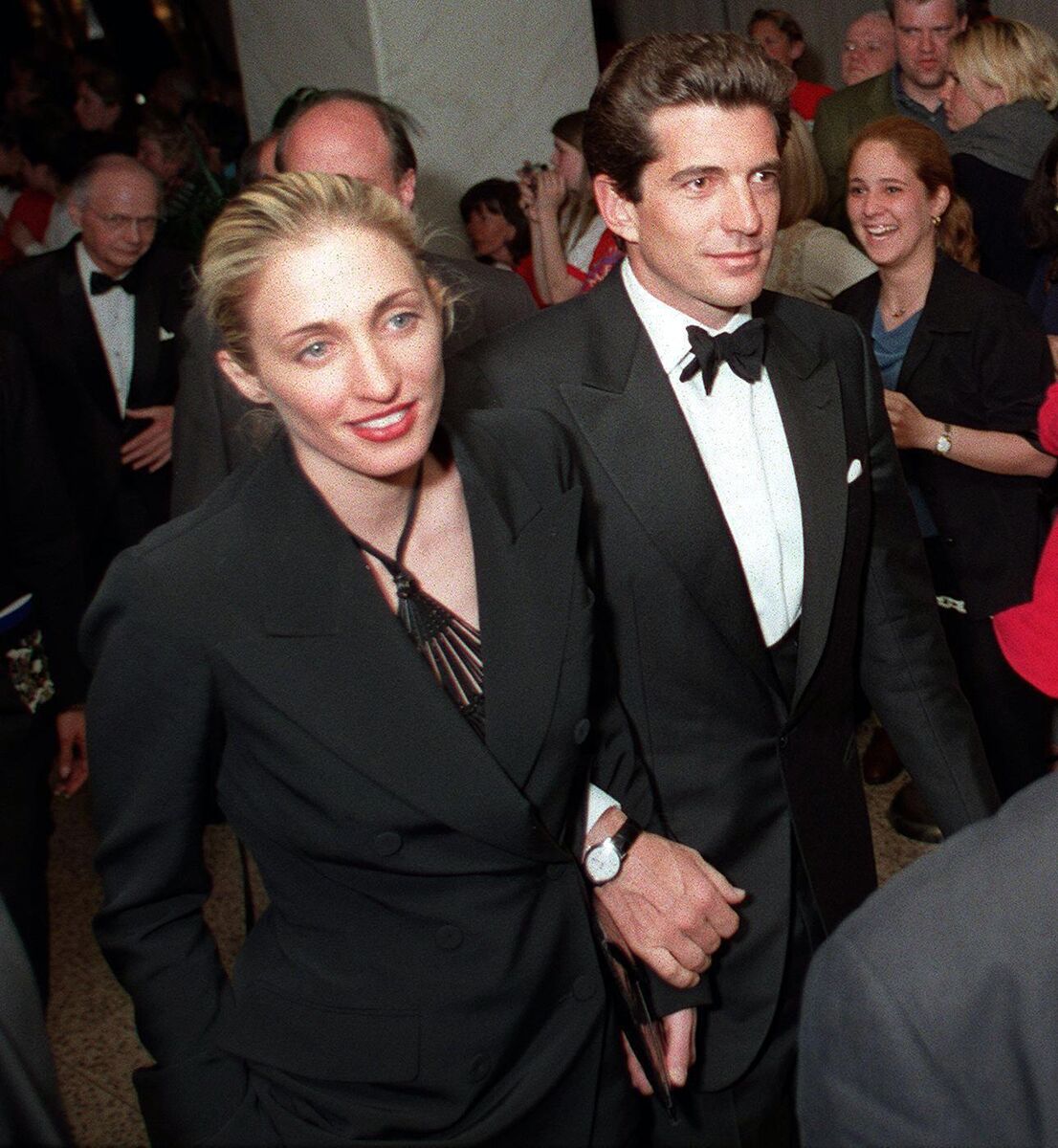 John F. Kennedy Jr (right) and his wife Carolyn Bessette Kennedy (left) at the White House in 1999. File photo: Manny Ceneta/AFP/Getty Images