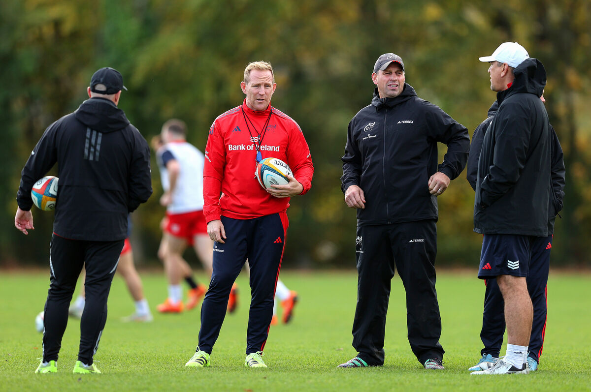 Prendergast and Defence Coach Denis Leamy. Pic:  Tom O’Hanlon/Inpho