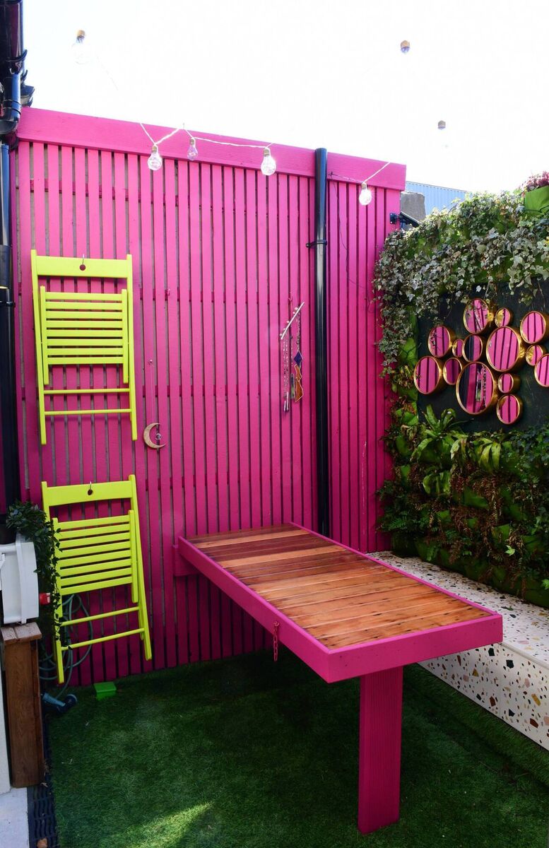 A sump pump buried under Jennifer Sheahan's back garden has saved the property from potential flooding. Picture: Moya Nolan