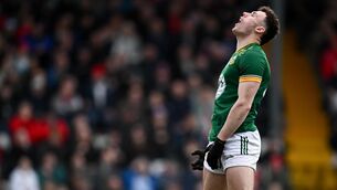 <p>SICK AND TIRED: Jordan Morris of Meath reacts after failing to convert a chance on goal. Pic: Seb Daly/Sportsfile</p>