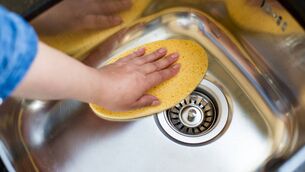 <p>Cleaning a stainless steel sink often needs little more than hot water and soap of your choice. Drying the sink after cleaning is key to a successful finish.</p>