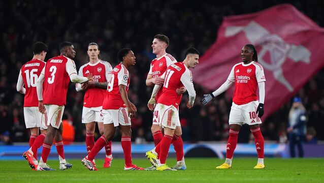 <p>Arsenal won all eight of their Champions League group phase matches to finish top of the table. Pic: Bradley Collyer/PA</p>