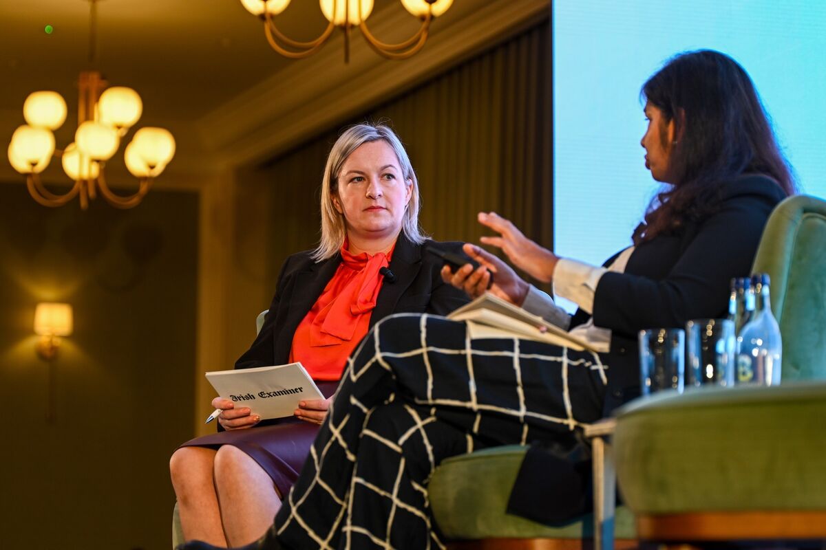 A fireside chat between Monika Jain, Principal City planner, transport for London and Deirdre O’Shaughnessy, Opinion Editor, Irish Examiner during the Future Cork event at the Metropole hotel. Picture: Chani Anderson