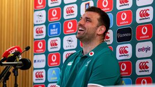<p>Tadhg Beirne chats to the media this week. Pic: INPHO/Grace Halton</p>