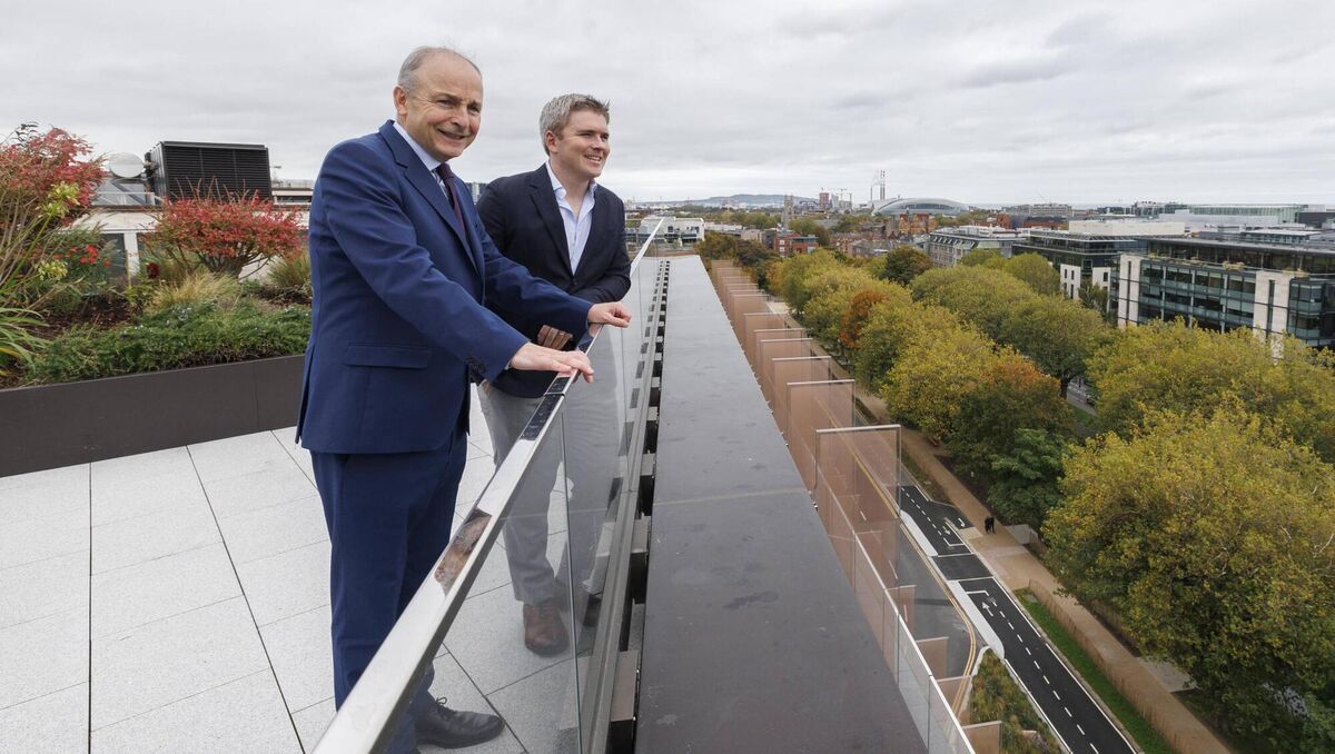 Taoiseach Micheál Martin with Stripe co-founder John Collison at the opening of Stripe's new Dublin headquarters in October. Picture: Conor McCabe Taoiseach Micheál Martin with Stripe co-founder John Collison at the opening of Stripe's new Dublin headquarters in October. Picture: Conor McCabe