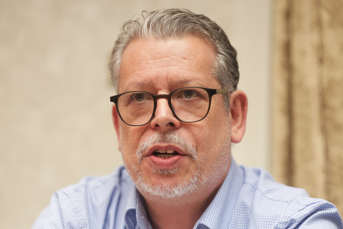Fórsa trade union head of education Andy Pike at a public meeting on the SNA crisis at Buswells Hotel near Leinster House in Dublin on Wednesday. Picture: Leah Farrell/RollingNews 