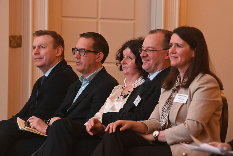 Land Development Agency CEO John Coleman; Cork Chamber CEO Conor Healy; Irish Examiner Property Editor Catherine Shanahan; Irish Examiner &amp; The Echo Editor John O'Mahony, and Marketing Manager Karen O'Donoghue at the Irish Examiner Future Cork event. Picture: Larry Cummins