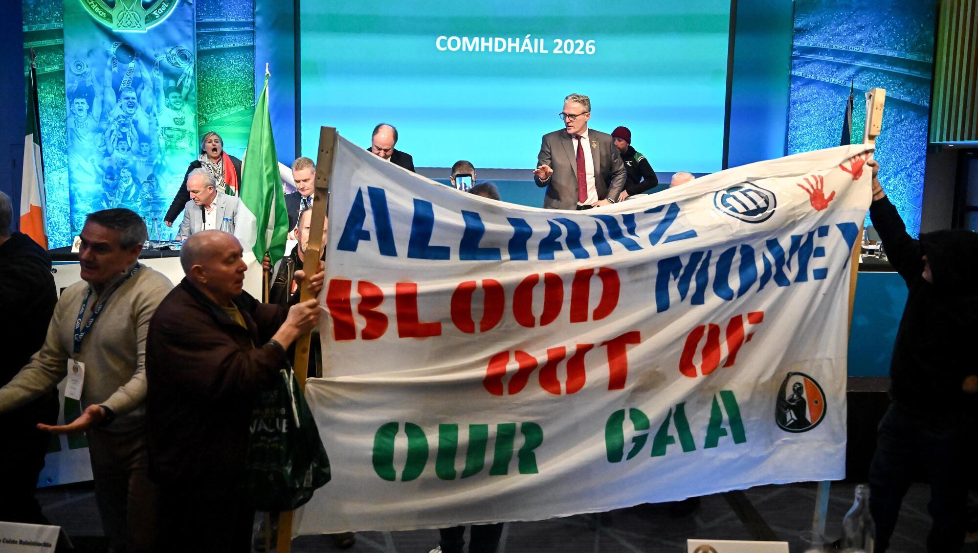 'Allianz Out' protesters breach GAA security to interrupt Congress