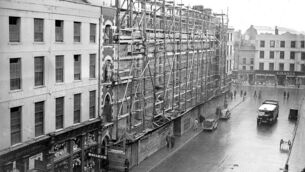 <p>The extension of St Augustines Church under construction on Cork's Washington Street in 1939. Picture: Irish Examiner Archive.</p>