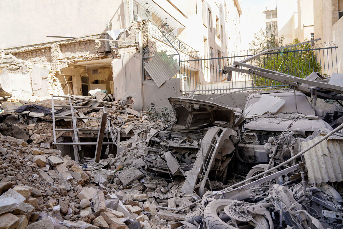 Rubble remains in the aftermath of an Israeli-US strike in Tehran, Iran, Saturday, Feb. 28, 2026. (AP Photo/Amir Kholousi, ISNA)