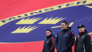 <p>Munster Head Coach Clayton McMillan with Mental Skills Coach Cathal Sheridan. Pic: ©INPHO/Ben Brady</p> <p>Munster Head Coach Clayton McMillan with Mental Skills Coach Cathal Sheridan. Pic: ©INPHO/Ben Brady</p>