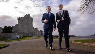 <p>IHF chief executive Paul Gallagher and outgoing IHF president and Vienna Woods owner Michael Magner at Ross Castle,during the IHF conference in Killarney last week. Mr Magner said Cork hotels are experiencing strong demand due to next year's Ryder Cup at Adare Manor. Picture: Don MacMonagle</p>