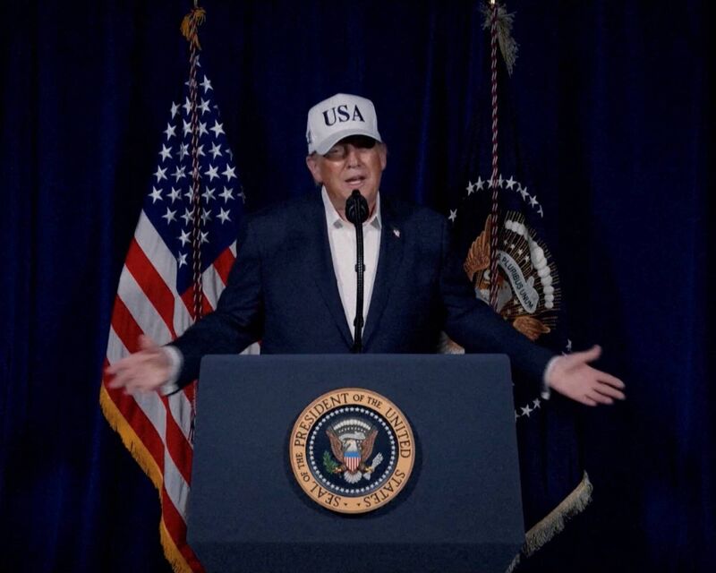 US president Donald Trump speaks to announce that America had begun "major combat operations" in Iran. Picture: Donald Trump/Truth Social US president Donald Trump speaks to announce that America had begun "major combat operations" in Iran. Picture: Donald Trump/Truth Social