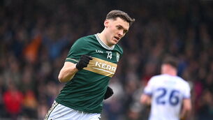 <p>David Clifford of Kerry celebrates after scoring his side's first goal. Pic: Piaras Ó Mídheach/Sportsfile</p>