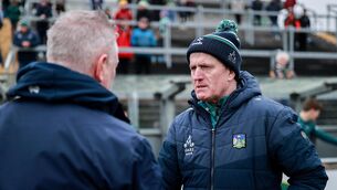 <p>Limerick manager John Kiely, right, and Offaly manager Johnny Kelly shake hands after the Allianz Hurling League Division 1A match at Glenisk O'Connor Park in Tullamore. Pic: Thomas Flinkow/Sportsfile</p> <p>Limerick manager John Kiely, right, and Offaly manager Johnny Kelly shake hands after the Allianz Hurling League Division 1A match at Glenisk O'Connor Park in Tullamore. Pic: Thomas Flinkow/Sportsfile</p>