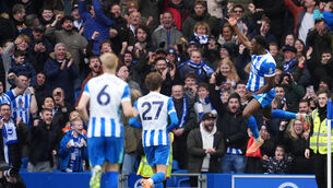 <p>Danny Welbeck celebrates scoring Brighton’s second goal. Pic: Adam Davy/PA)</p> <p>Danny Welbeck celebrates scoring Brighton’s second goal. Pic: Adam Davy/PA)</p>
