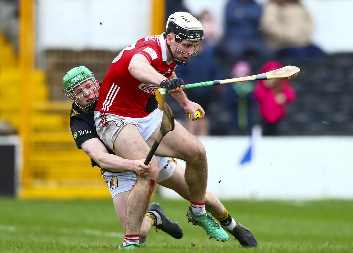 Kilkenny's Ivan Bolger fouls Cork's Barry Walsh Pic: ©INPHO