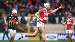 <p>DIRECTION OF TRAVEL: Cork's Alan Walsh celebrates scoring his goal against Kilkenny. Pic: INPHO</p>
