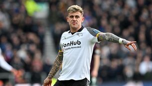 <p>Derby County's Sammie Szmodics has come under some criticism in recent months from Irish fans. Pic: Bruce Rollinson/PA</p>