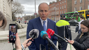 <p>Taoiseach Micheal Martin ahead of a Cabinet meeting Picture: Grainne Ni Aodha/PA</p>