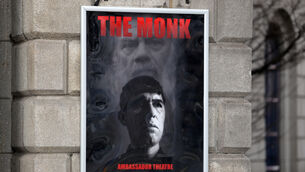 <p> A poster for the play 'The Monk' about Gerry Hutch last month. Rex Ryan’s play about the Monk garnered positive reviews, and younger people in particular seem fascinated with the main character. Picture: Leah Farrell/© RollingNews.ie</p> <p> A poster for the play 'The Monk' about Gerry Hutch last month. Rex Ryan’s play about the Monk garnered positive reviews, and younger people in particular seem fascinated with the main character. Picture: Leah Farrell/© RollingNews.ie</p>