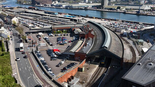 <p>JCDecaux claimed that by removing the existing billboards and replacing it with this digital one, it would “significantly increase...the overall appearance” near Kent Station. Picture: Larry Cummins</p>