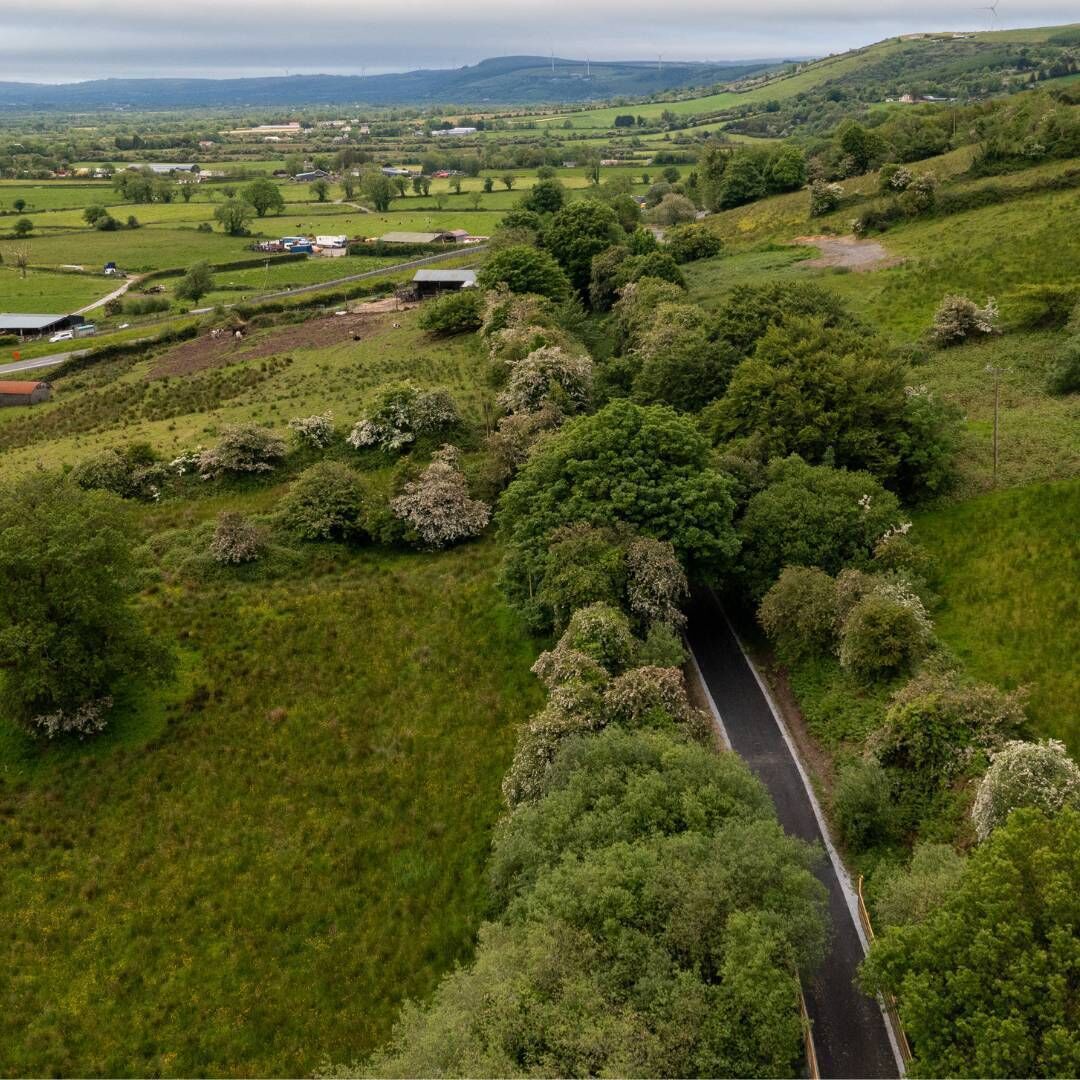 An aerial view of Limerick Greenway. 
