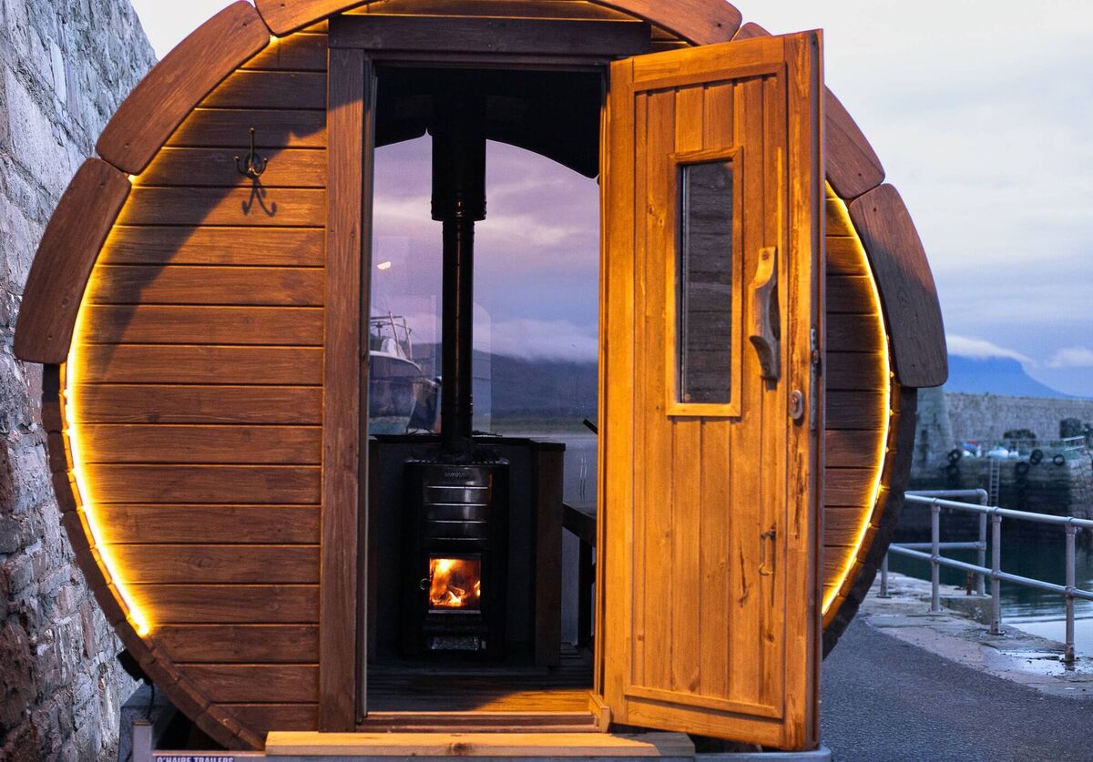 The mobile sauna at Mullaghmore Pier in Co Sligo. 
