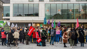 <p>A protest outside Cork City Hall was one of many nationwide against a Government review into SNAs last week. Picture: Noel Sweeney</p> <p>A protest outside Cork City Hall was one of many nationwide against a Government review into SNAs last week. Picture: Noel Sweeney</p>
