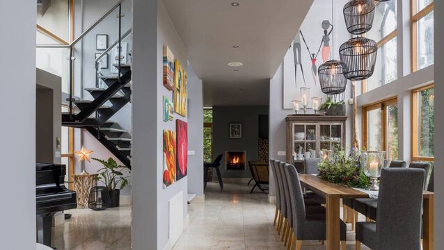 <p>The Kildare home of Adrian and Lorcan, first through to the 2026 final of RTÉ One's 'Home of the Year'. Pictures: RTÉ </p>