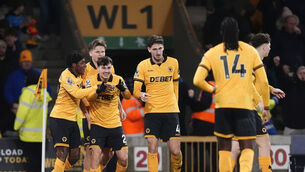 <p>SPKENDID FINISH: Wolverhampton Wanderers' Rodrigo Gomes celebrates. Pic: Nick Potts/PA Wire.</p>