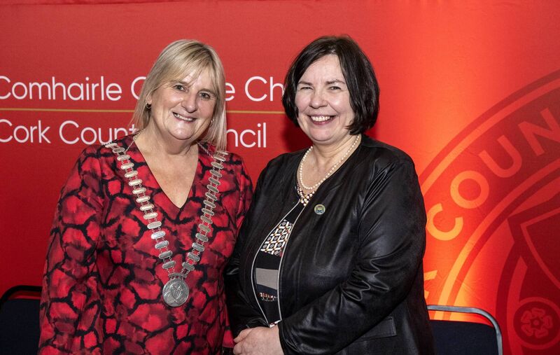 The Mayor of the County of Cork, Cllr Mary Linehan Foley, pictured with Chief Executive Moira Murrell presented a total of 11 awards at the 13th Annual Mayor’s Community Awards in Cork County Hall. Pic: Brian Lougheed