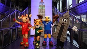 <p>FIFA World Cup mascots Maple, Zayu and Clutch pose with Emma Pire inside the Empire State Building to celebrate 100 days to the World Cup in New York on March 3, 2026. The 100-day countdown to the biggest World Cup in history got under way on Tuesday against a chaotic backdrop of global unrest (Photo by CHARLY TRIBALLEAU / AFP via Getty Images)</p> <p>FIFA World Cup mascots Maple, Zayu and Clutch pose with Emma Pire inside the Empire State Building to celebrate 100 days to the World Cup in New York on March 3, 2026. The 100-day countdown to the biggest World Cup in history got under way on Tuesday against a chaotic backdrop of global unrest (Photo by CHARLY TRIBALLEAU / AFP via Getty Images)</p>
