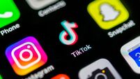 TikTok App, social network, app icon, display on display of mobile phone, smartphone, detail, full format