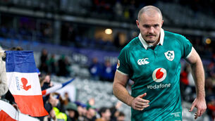 <p>Jacob Stockdale has replaced the injured James Lowe in the Ireland backline. Pic: ©INPHO/Ben Brady</p>