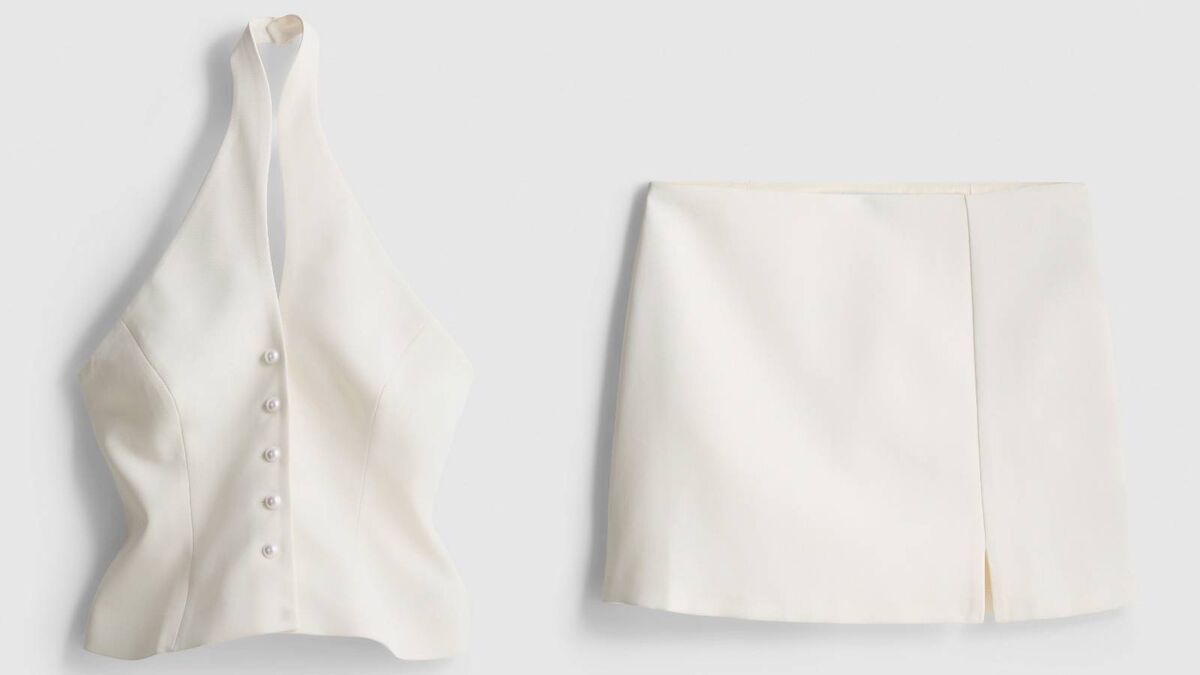 Bridal halter waistcoat, €20, and skirt, €18
